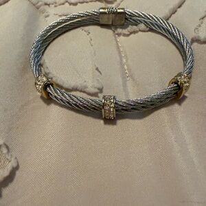Elegant Silver and Gold Cable Bracelet